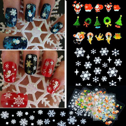 0.32 /pcs. 2016 New Hot Snowflakes Snowman 3D Nail Art Stickers girl tattoos nail accessories NA26