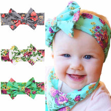 1 New Baby Girls Toddler Infant Newborn Flowers Print Floral Butterfly Bow Hairband Turban Knot Headband Hair Band Accessories