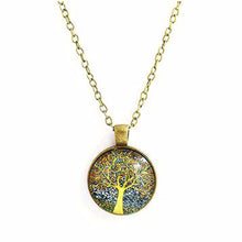 1 PC Retro Vintage Women Lady Girl Tree of Life Cabochon Bronze Glass Chain Pendant Necklace Newest Jewelry