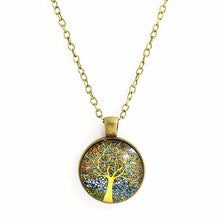 1 PC Retro Vintage Women Lady Girl Tree of Life Cabochon Bronze Glass Chain Pendant Necklace Newest Jewelry