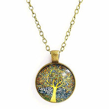 1 PC Retro Vintage Women Lady Girl Tree of Life Cabochon Bronze Glass Chain Pendant Necklace Newest Jewelry