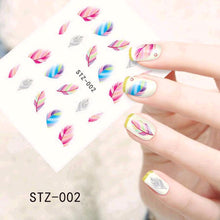 1 pc, Fashionable Nail Decorations Art Tips Feather Water Transfers Nail Sticker for Ladies Feather Decals nail art tools