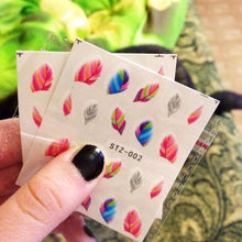1 pc, Fashionable Nail Decorations Art Tips Feather Water Transfers Nail Sticker for Ladies Feather Decals nail art tools