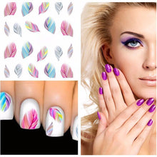 1 pc, Fashionable Nail Decorations Art Tips Feather Water Transfers Nail Sticker for Ladies Feather Decals nail art tools