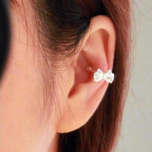 1 pc Punk Rhinestone Bow Knot Ear Clips Cuff Wrap Earring Brincos No Piercing Cartilage Clip On Earrings For Women Girls