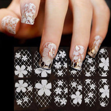 1 sheet 3D French Style White Bow Lace Nail Art Sticker Decal Manicure Tip nail art decoration tools