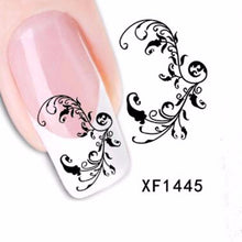 1 sheets beauty black pattern design nail art stickers manicure nails water transfer decals foil decorations tool