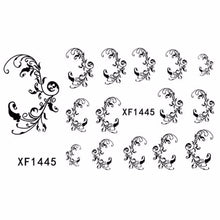 1 sheets beauty black pattern design nail art stickers manicure nails water transfer decals foil decorations tool