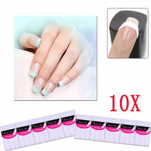 10 Packs DIY French Manicure Nail Art Decorations Round Form Fringe Guides Nail Sticker Stencil