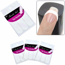 10 Packs DIY French Manicure Nail Art Decorations Round Form Fringe Guides Nail Sticker Stencil