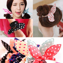 10Pcs /lot Hot Sale Fashion Girls Hair Band Mix Styles Polka Dot Bow Rabbit Ears Elastic Hair Rope Ponytail Holder