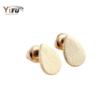 10pc 2016 Gold Silver Pink Gold Plated Brushed Eardrop Stud Earrings for Women Water Earrings wholesale E056