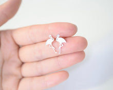 10pc 2016 New Fashion Stud Earrings Cute Animal Flamingo Brass Stud Earrings for Women Gift E091
