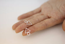 10pc Gold Silver and Rose Gold Triangle & Circle Stud Earring Force Geometry Earrings for women E084