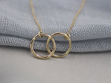 10pc Gold and Silver Infinity Double round Necklace for women Interlocking Circles Pendant Necklace N184