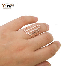 10pc New Fashion Gold Silver and Pink Adjustable Geometry Square rings for Women R155