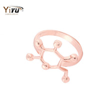 10pc new fashion Gold and Silver Plated Glucose Sugar Molecule Ring Chemistry Jewelry Science Jewelry R159