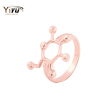 10pc new fashion Gold and Silver Plated Glucose Sugar Molecule Ring Chemistry Jewelry Science Jewelry R159
