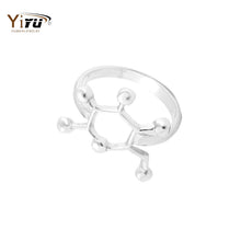 10pc new fashion Gold and Silver Plated Glucose Sugar Molecule Ring Chemistry Jewelry Science Jewelry R159