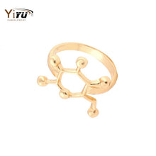 10pc new fashion Gold and Silver Plated Glucose Sugar Molecule Ring Chemistry Jewelry Science Jewelry R159