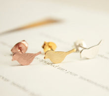 10pc wholesale Gold Silver and Rose Gold Plated New Tiny Cute Bird Stud Earrings for Women E090