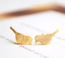 10pc wholesale Gold Silver and Rose Gold Plated New Tiny Cute Bird Stud Earrings for Women E090