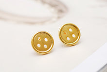 10pc wholesale Gold Silver and Rose Gold Round Button stud earring for women E085