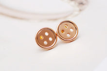 10pc wholesale Gold Silver and Rose Gold Round Button stud earring for women E085