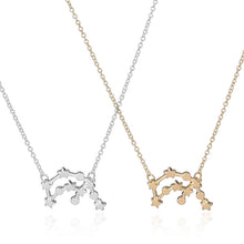 10pc wholesale Gold and Silver Aquarius Zodiac Sign Astrology Necklace for Birthday N165