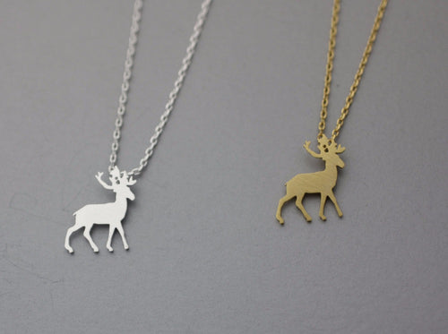 10pc wholesale Origami Antler Deer Necklace in Gold and Silver Bridesmaid Necklace N185