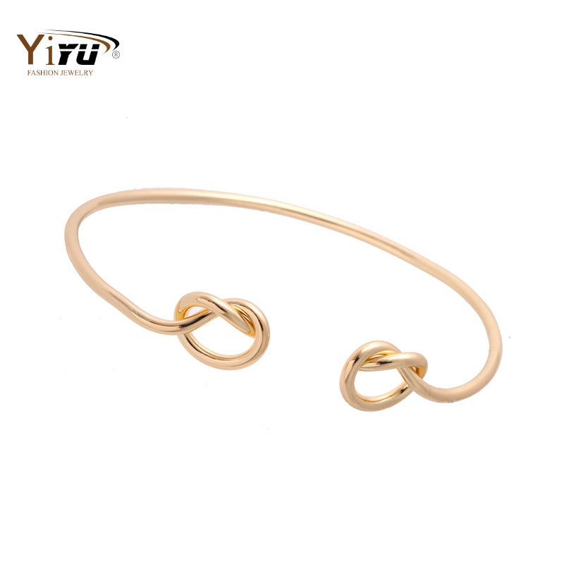 10pcs 2016 New Fashion 18k Gold Bracelets & Bangles Heart Knot Bracelet Stack Bangle Cuff Adjustable Cuff Bridesmaid Gift G019