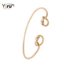 10pcs 2016 New Fashion 18k Gold Bracelets & Bangles Heart Knot Bracelet Stack Bangle Cuff Adjustable Cuff Bridesmaid Gift G019