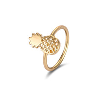 10pcs 2016 New Fashion Cute Pineapple Rings Simple Funny Outline Fruit Rings Lovely Ananas Rings for Women Party Gift R142