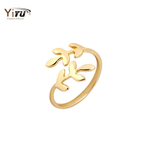 10pcs 2016 New Fashion Leaves Ring Laurel Leaf Stretch Rings for Women Party Wedding Gifts R166