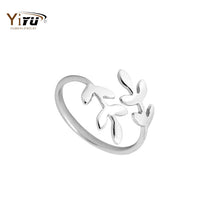 10pcs 2016 New Fashion Leaves Ring Laurel Leaf Stretch Rings for Women Party Wedding Gifts R166