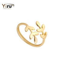 10pcs 2016 New Fashion Leaves Ring Laurel Leaf Stretch Rings for Women Party Wedding Gifts R166