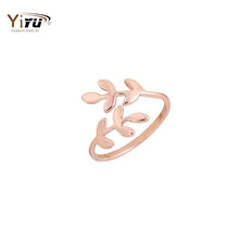 10pcs 2016 New Fashion Leaves Ring Laurel Leaf Stretch Rings for Women Party Wedding Gifts R166