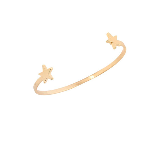 10pcs 2016 New Open Double Star Love Bangles for Women Classic Adjustable Star Cuff Bangles Female Wedding Gifts G069