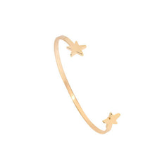 10pcs 2016 New Open Double Star Love Bangles for Women Classic Adjustable Star Cuff Bangles Female Wedding Gifts G069