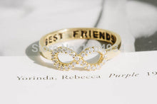10pcs Fashion Gold Plated Infinity Best Friend Friendship Rings Crystal Female Graduation Ring Midi Wholesale Love Rings R023