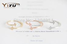 10pcs Fashion Jewelry Double Cross Cuff Ring for Women Stretch Midi Knuckle Adjustable Rings R056