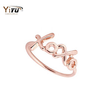 10pcs Fashion Letter XOXO Kisses and Hugs Ring For Women Popular Simple Cute Knuckle Wholesale Ring R045