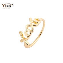 10pcs Fashion Letter XOXO Kisses and Hugs Ring For Women Popular Simple Cute Knuckle Wholesale Ring R045