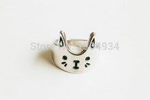 10pcs Lovely Cat Face Pattern Women Ring Cute Kitty Finger Wedding Ring Bands Trendy Wholesale Simple Rings for Women R076