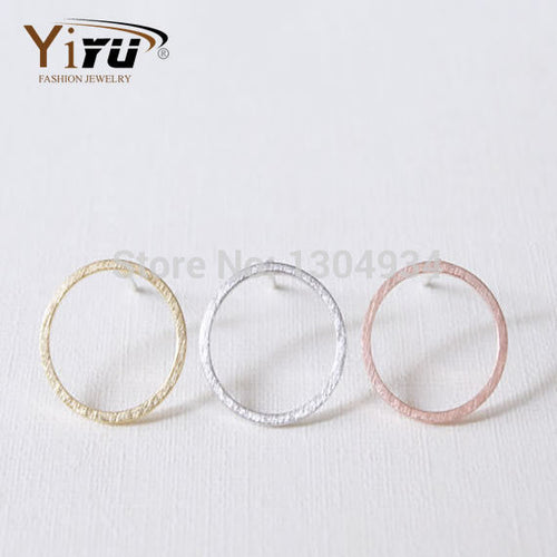 10pcs Round Open Circle Studs Earrings For Women Classic Simple and Elegant Cute Gold Silver Rose Gold Elegant Ear Stud E022
