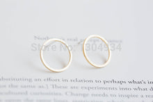 10pcs Round Open Circle Studs Earrings For Women Classic Simple and Elegant Cute Gold Silver Rose Gold Elegant Ear Stud E022