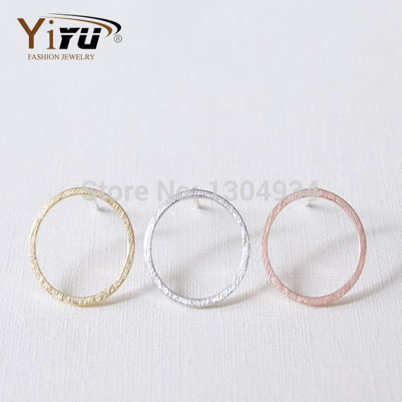 10pcs Round Open Circle Studs Earrings For Women Classic Simple and Elegant Cute Gold Silver Rose Gold Elegant Ear Stud E022