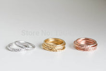 10pcs Women Jewelry Gold Plated Slim Hammered Ring for Girls Bridesmaid Gift Engagement Love Simple Wholesale Ring R075