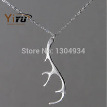 10pcs/lot 2015 Deer Antler Necklace Pendant Tiny Simple Fashion Gold Silver Cute Animal Female Long Necklace Wholesale N055