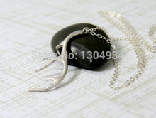 10pcs/lot 2015 Deer Antler Necklace Pendant Tiny Simple Fashion Gold Silver Cute Animal Female Long Necklace Wholesale N055